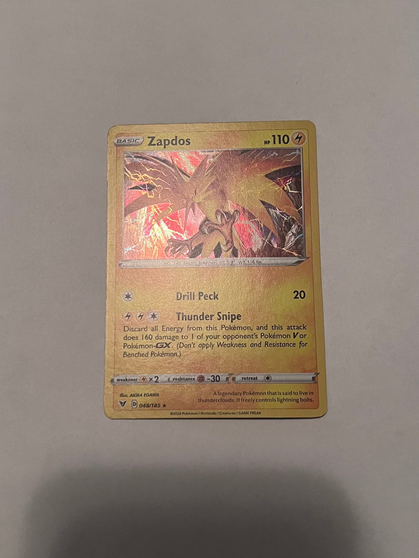 Pokemon TCG - (NM/M) Zapdos (Holo) (#48) (Sword & Shield - Vivid Voltage) (Single Card)