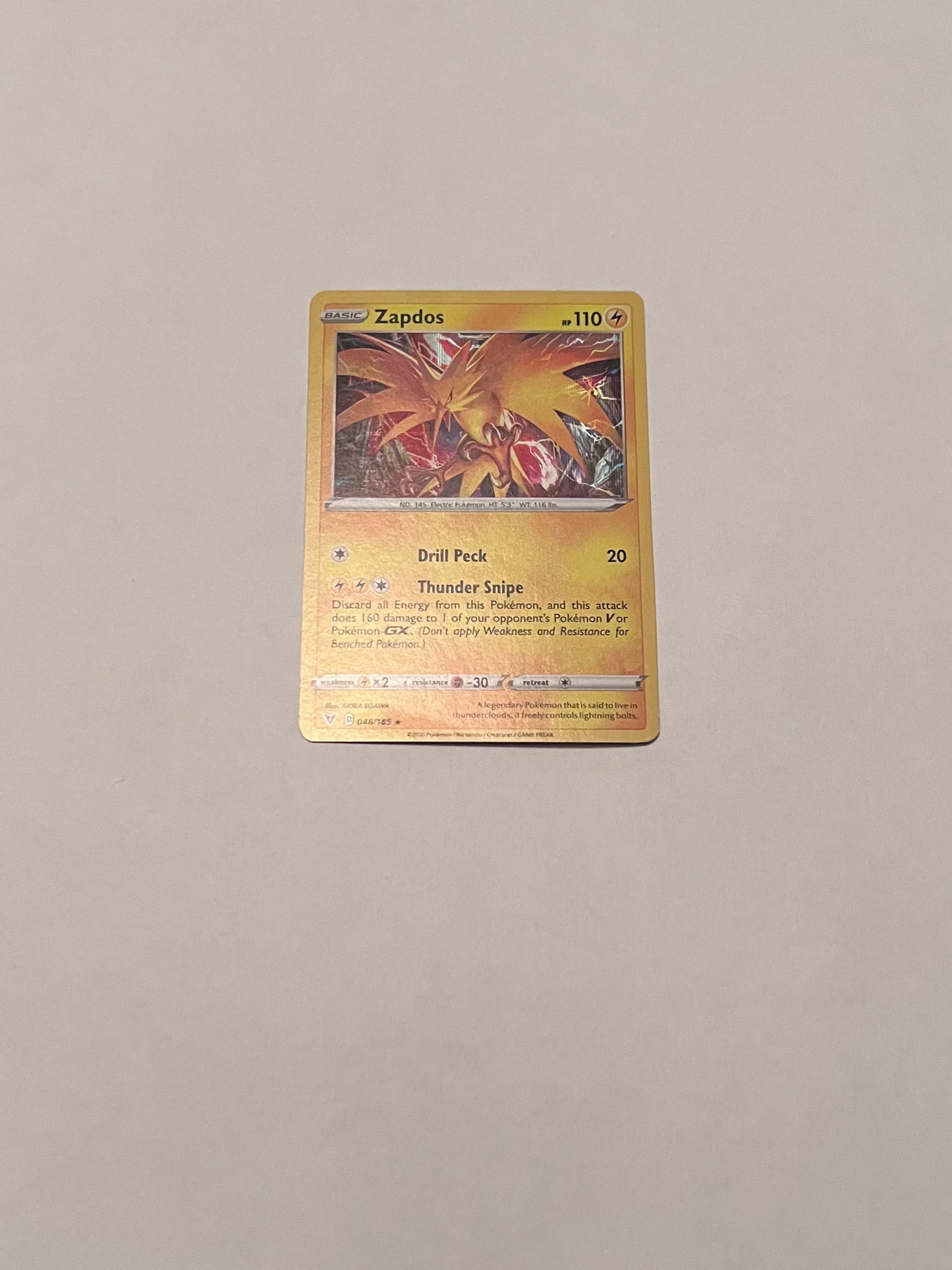 Pokemon TCG - (NM/M) Zapdos (Holo) (#48) (Sword & Shield - Vivid Voltage) (Single Card)
